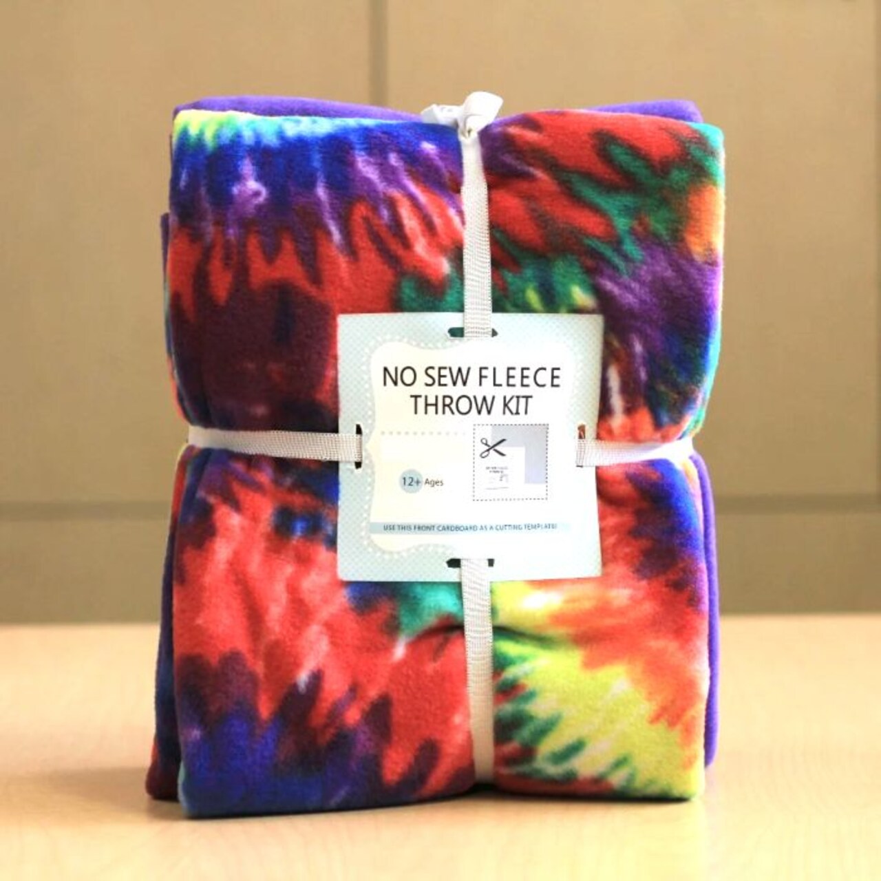 Tie Dye Anti-Pill Premium No-Sew Throw Fleece Fabric Kit (72x60)